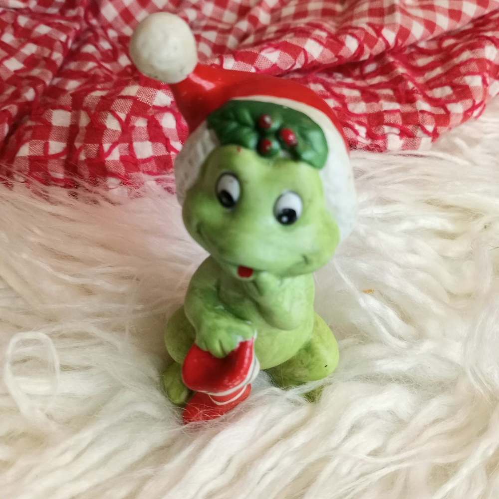 1970s Vintage Lefton Frog Santa Figurine - Picture 3 of 8